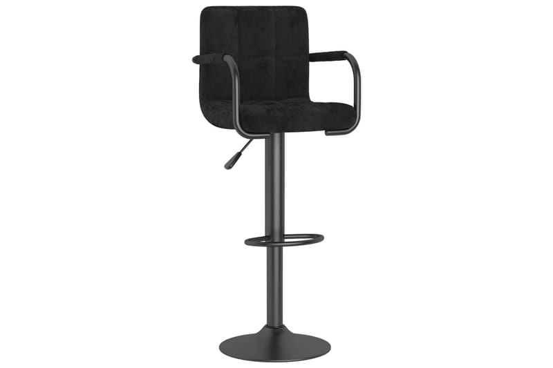 barstole 2 stk. fløjl sort - Sort - Møbler - Stole & lænestole - Barstole