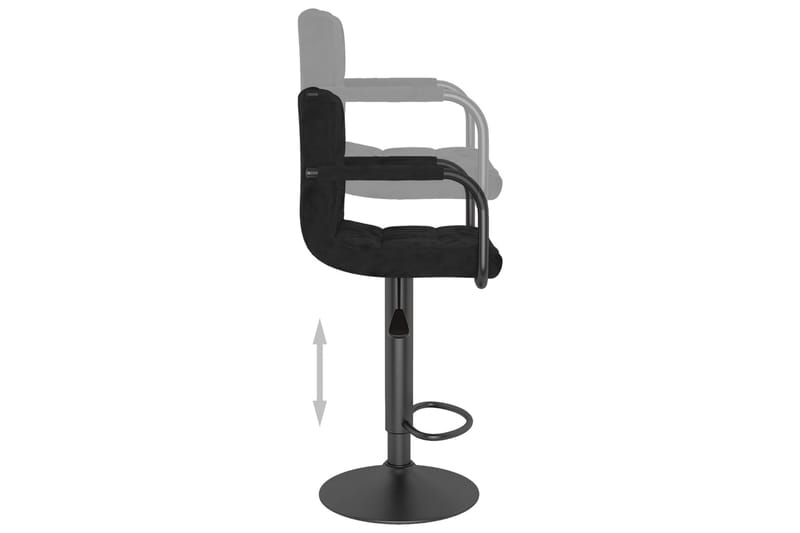 barstole 2 stk. fløjl sort - Sort - Møbler - Stole & lænestole - Barstole