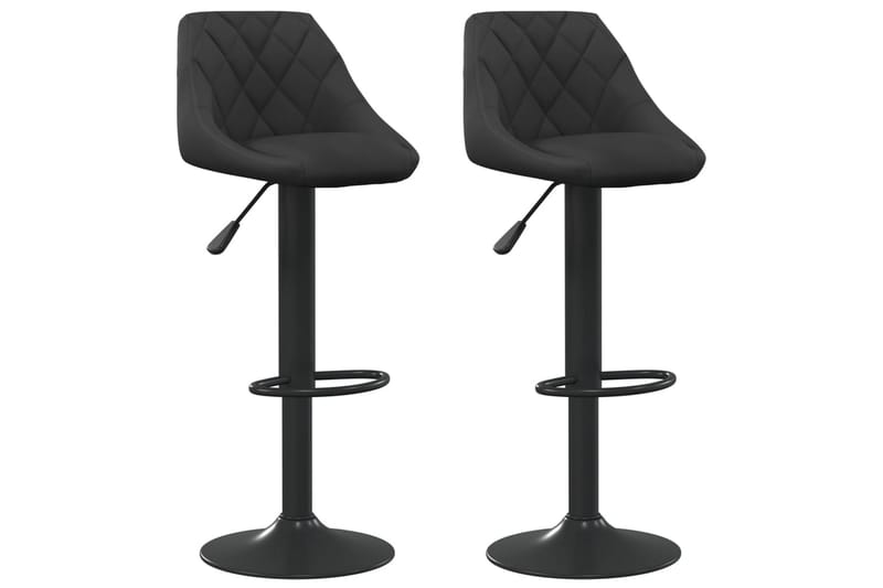 barstole 2 stk. fløjl sort - Sort - Møbler - Stole & lænestole - Barstole