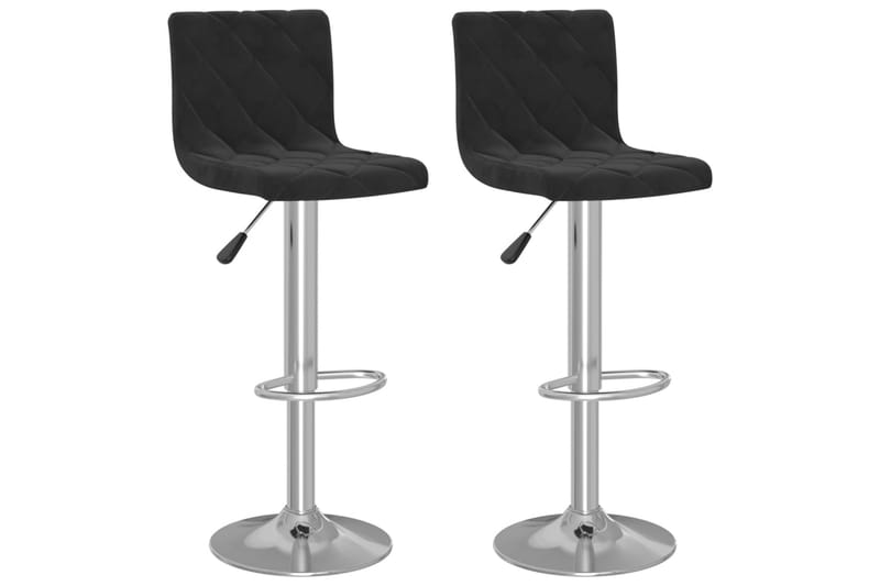 barstole 2 stk. fløjl sort - Sort - Møbler - Stole & lænestole - Barstole