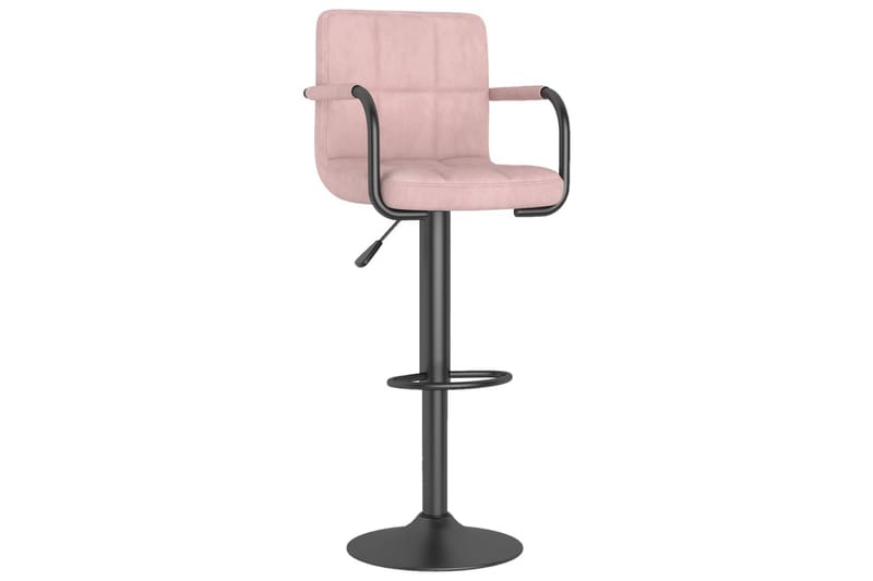 barstole 2 stk. fløjl pink - Lyserød - Barstole