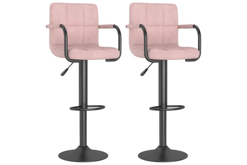 barstole 2 stk. fløjl pink - Lyserød - Møbler - Stole & lænestole - Barstole