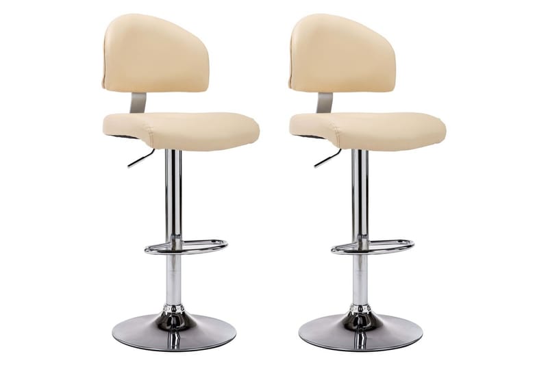 Barstole 2 Stk. Kunstlæder Cremefarvet - Creme - Møbler - Stole & lænestole - Barstole