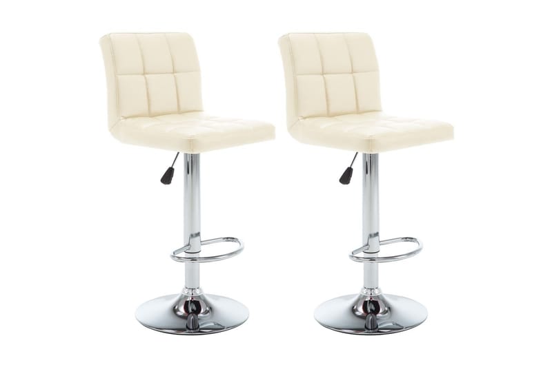 Barstole 2 Stk. Kunstlæder Cremefarvet - Creme - Møbler - Stole & lænestole - Barstole