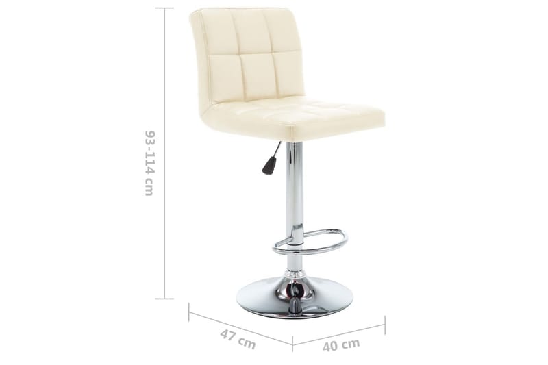 Barstole 2 Stk. Kunstlæder Cremefarvet - Creme - Møbler - Stole & lænestole - Barstole