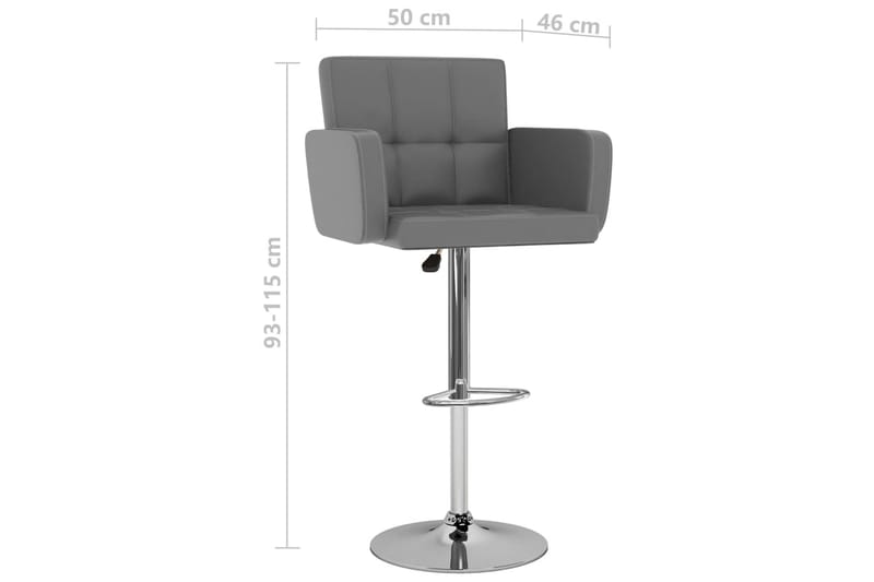 Barstole 2 Stk. Kunstlæder Grå - Grå - Møbler - Stole & lænestole - Barstole