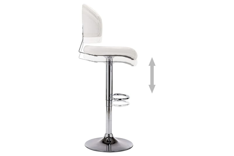 Barstole 2 Stk. Kunstlæder Hvid - Hvid - Møbler - Stole & lænestole - Barstole