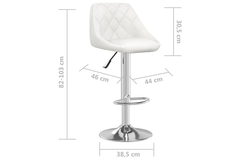 barstole 2 stk. kunstlæder hvid - Hvid - Møbler - Stole & lænestole - Barstole