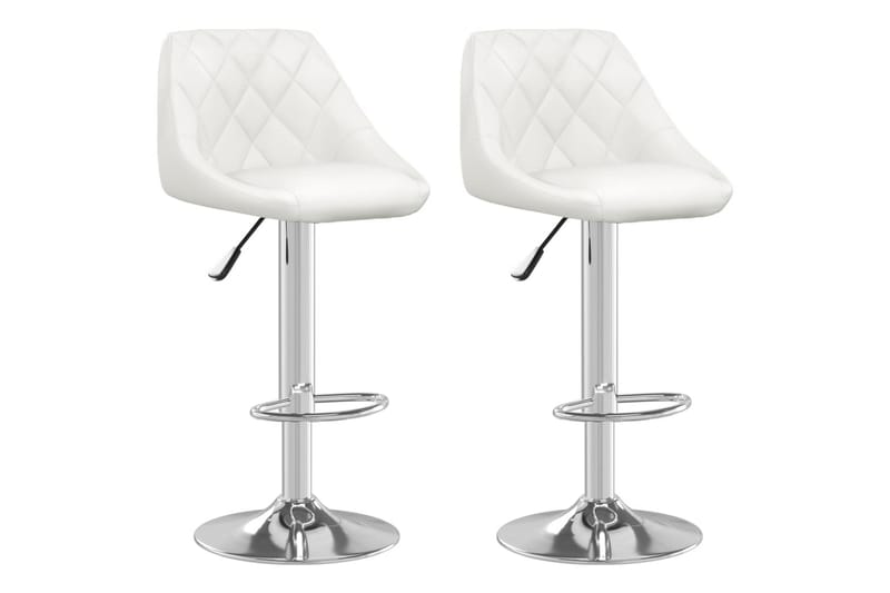 barstole 2 stk. kunstlæder hvid - Hvid - Møbler - Stole & lænestole - Barstole