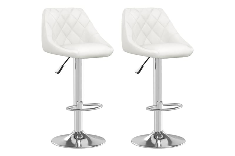 barstole 2 stk. kunstlæder hvid - Hvid - Barstole