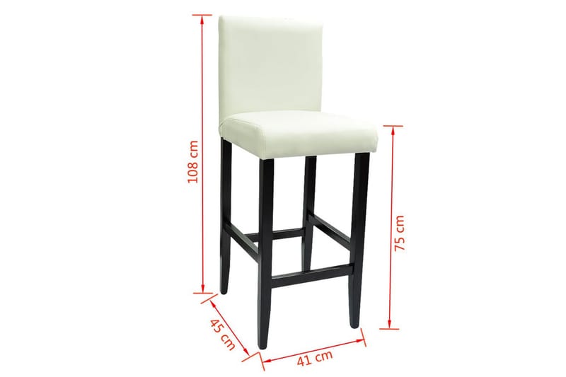 Barstole 2 Stk. Kunstlæder Hvid - Hvid - Møbler - Stole & lænestole - Barstole