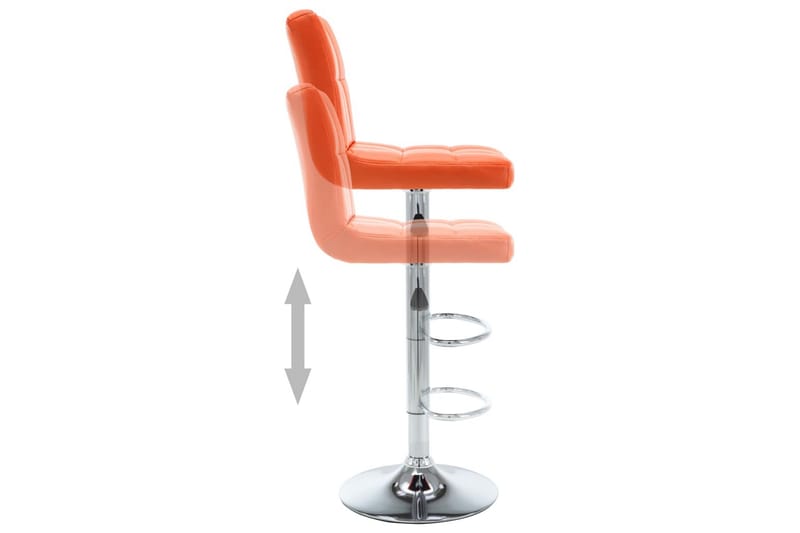 Barstole 2 Stk. Kunstlæder Orange - Orange - Møbler - Stole & lænestole - Barstole