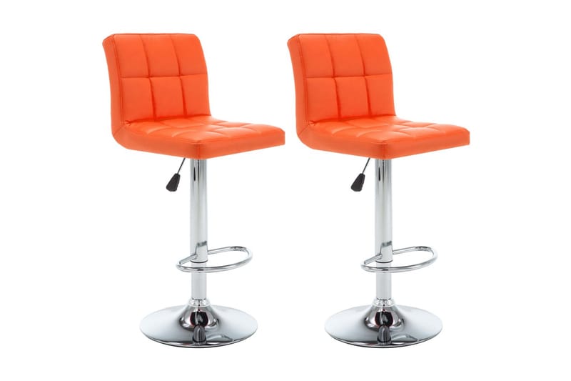 Barstole 2 Stk. Kunstlæder Orange - Orange - Møbler - Stole & lænestole - Barstole