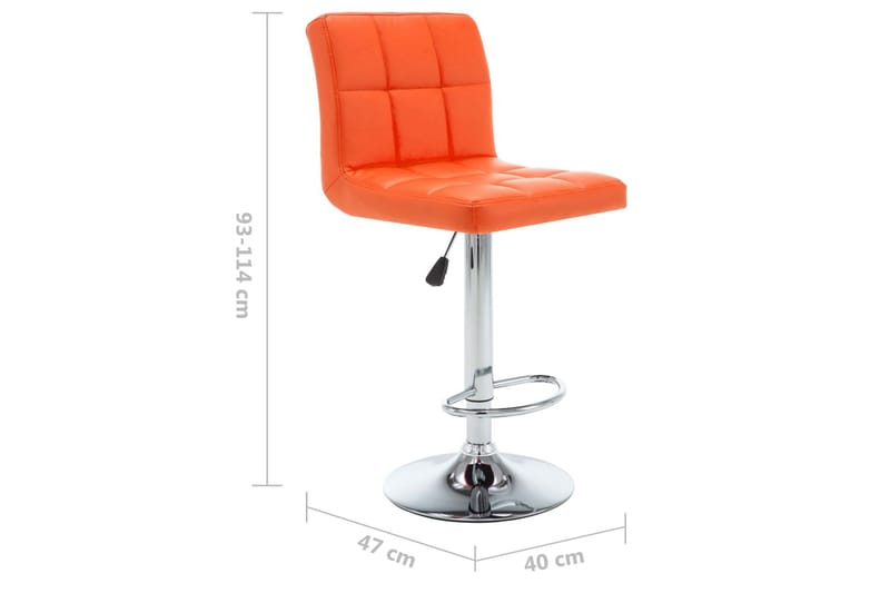 Barstole 2 Stk. Kunstlæder Orange - Orange - Møbler - Stole & lænestole - Barstole