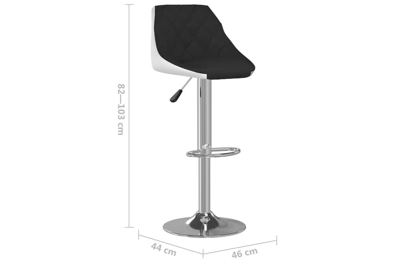 barstole 2 stk. kunstlæder sort og hvid - Sort - Møbler - Stole & lænestole - Barstole