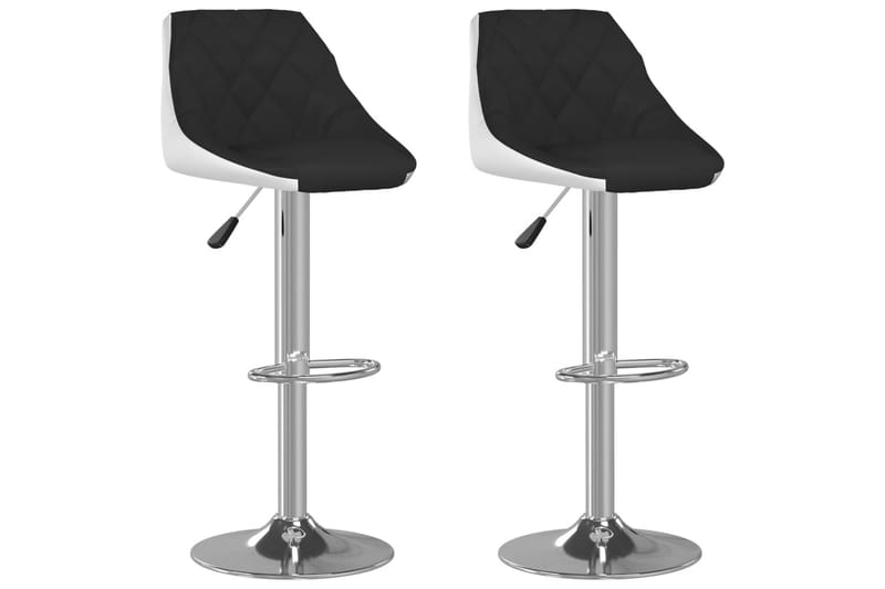barstole 2 stk. kunstlæder sort og hvid - Sort - Barstole