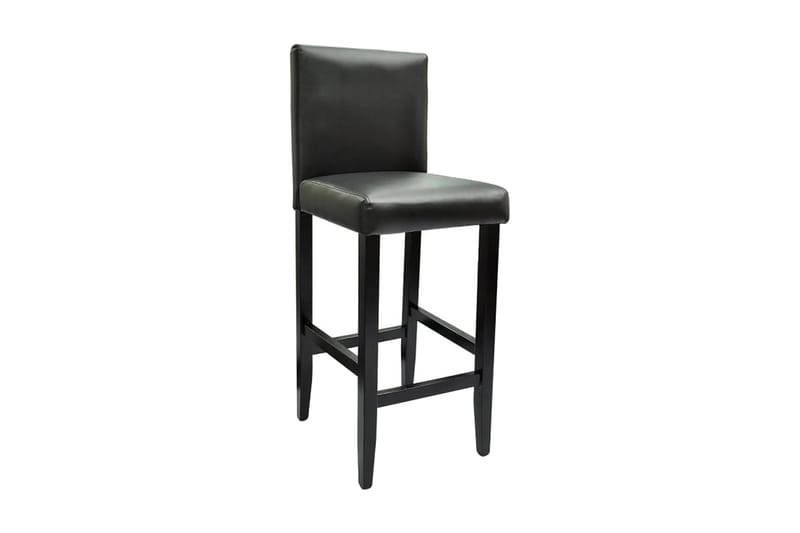 Barstole 2 Stk. Kunstlæder Sort - Sort - Møbler - Stole & lænestole - Barstole