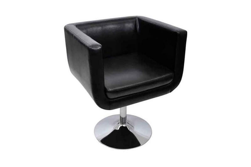 Barstole 2 Stk. Kunstlæder Sort - Sort - Møbler - Stole & lænestole - Barstole