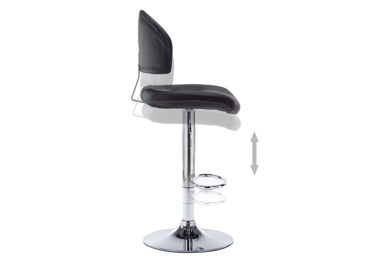 Barstole 2 Stk. Kunstlæder Sort - Sort - Møbler - Stole & lænestole - Barstole