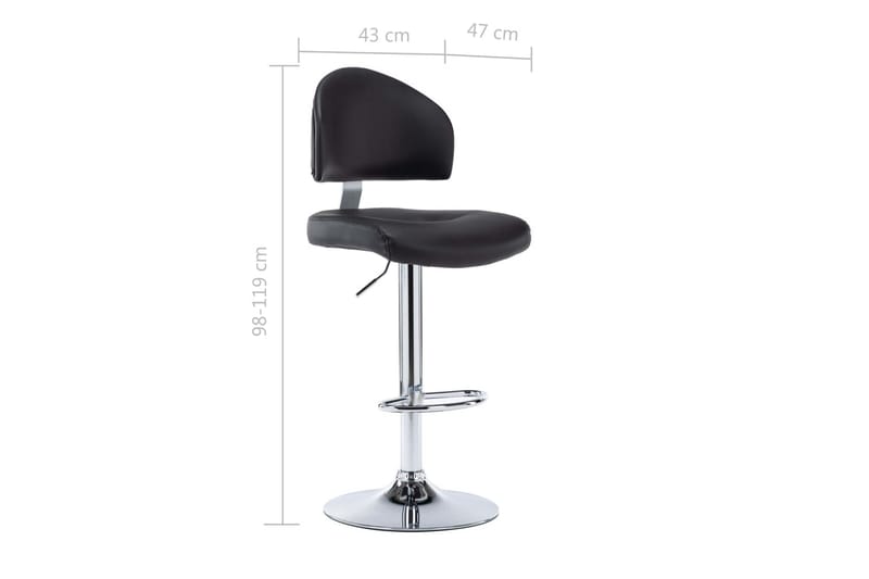 Barstole 2 Stk. Kunstlæder Sort - Sort - Møbler - Stole & lænestole - Barstole