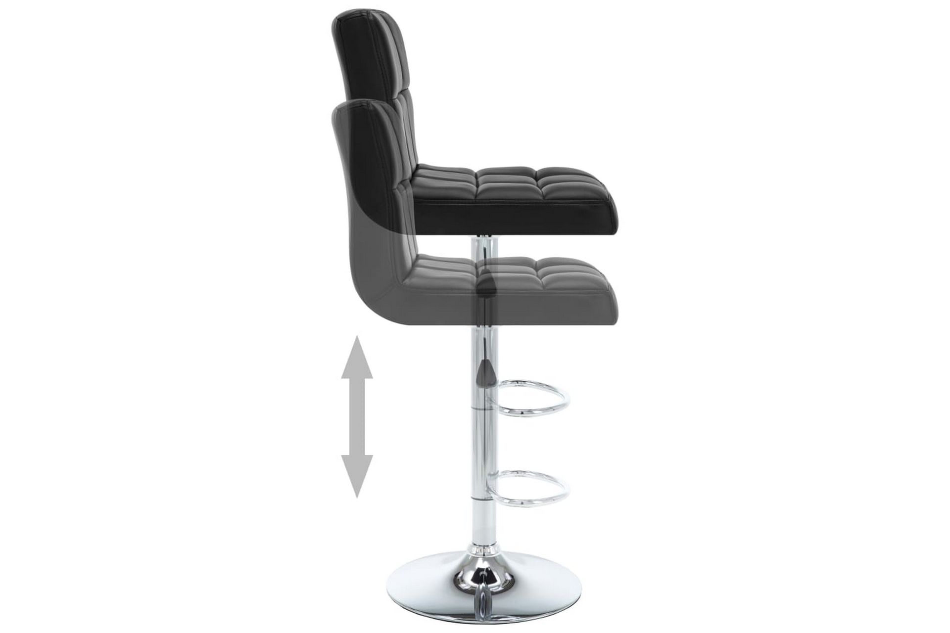 Barstole 2 Stk. Kunstlæder Sort - Sort - Møbler - Stole & lænestole - Barstole