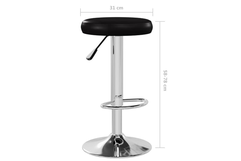 barstole 2 stk. kunstlæder sort - Sort - Møbler - Stole & lænestole - Barstole