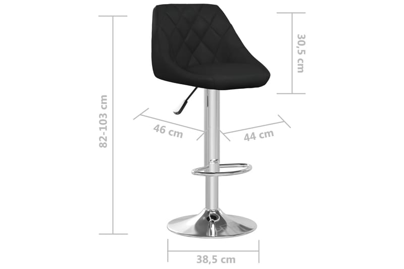 barstole 2 stk. kunstlæder sort - Sort - Møbler - Stole & lænestole - Barstole