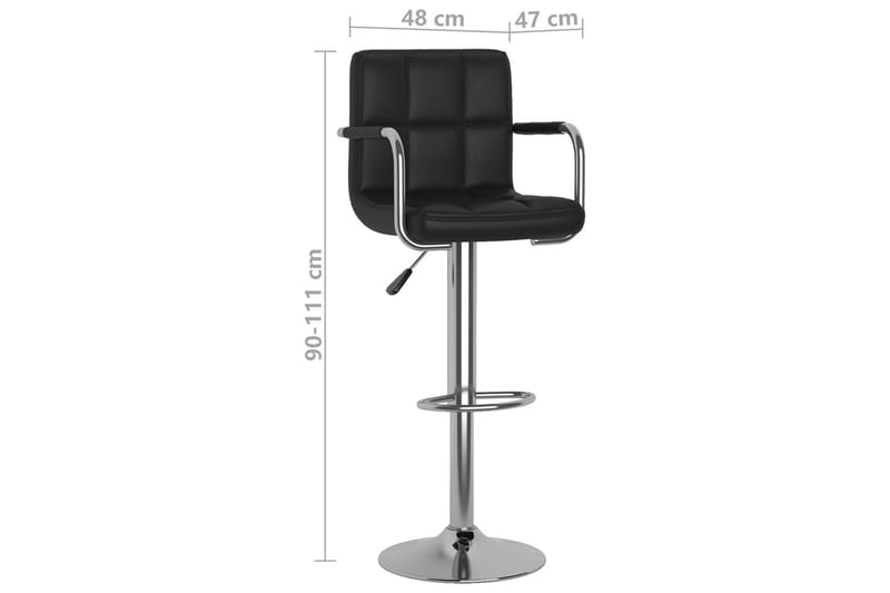 barstole 2 stk. kunstlæder sort - Sort - Møbler - Stole & lænestole - Barstole