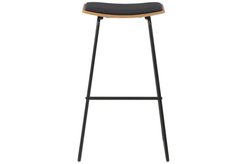 Barstole 2 Stk. Kunstlæder Stål Sort - Sort - Møbler - Stole & lænestole - Barstole
