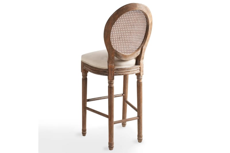 Barstole 2 Stk. Lærred Rattan 48 X 52 X 123 Cm Cremehvid - Beige - Møbler - Stole & lænestole - Barstole