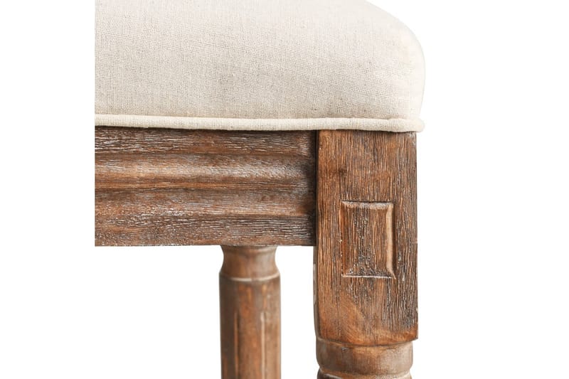Barstole 2 Stk. Lærred Rattan 48 X 52 X 123 Cm Cremehvid - Beige - Møbler - Stole & lænestole - Barstole