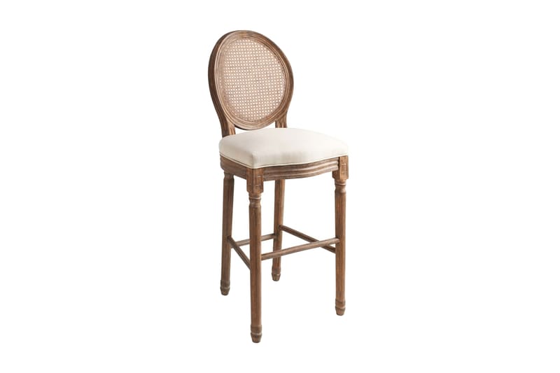 Barstole 2 Stk. Lærred Rattan 48 X 52 X 123 Cm Cremehvid - Beige - Møbler - Stole & lænestole - Barstole