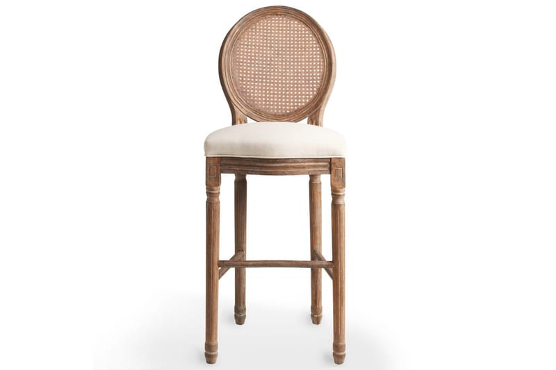 Barstole 2 Stk. Lærred Rattan 48 X 52 X 123 Cm Cremehvid - Beige - Møbler - Stole & lænestole - Barstole