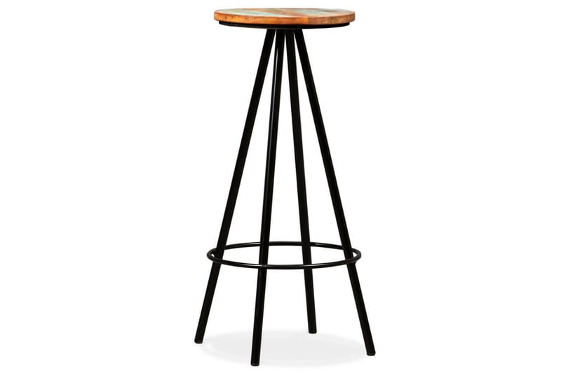 Barstole 2 Stk. Massivt Genbrugstræ Og Stål - Brun - Møbler - Stole & lænestole - Barstole