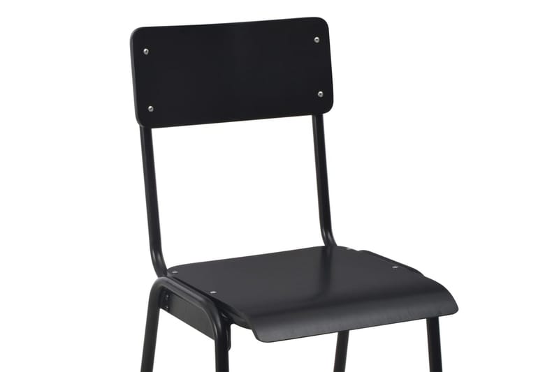 Barstole 2 Stk. Massivt Krydsfinér Stål Sort - Sort - Møbler - Stole & lænestole - Barstole