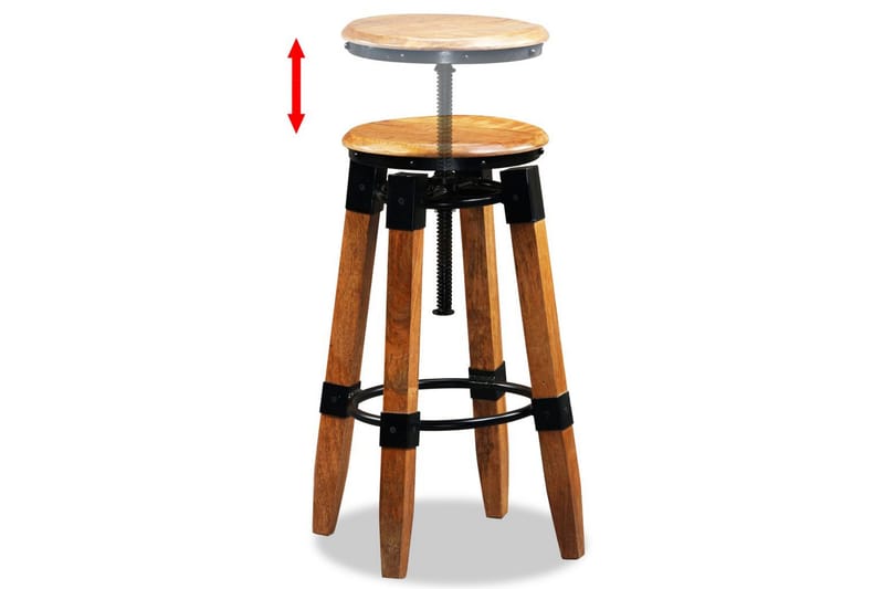 Barstole 2 Stk. Massivt Mangotræ Og Stål - Brun - Møbler - Stole & lænestole - Barstole