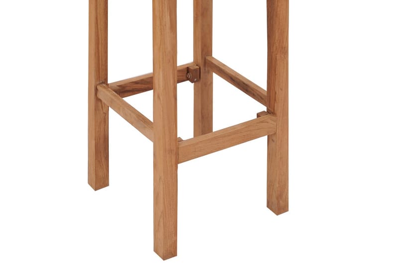 Barstole 2 Stk. Massivt Teaktræ - Brun - Møbler - Stole & lænestole - Barstole