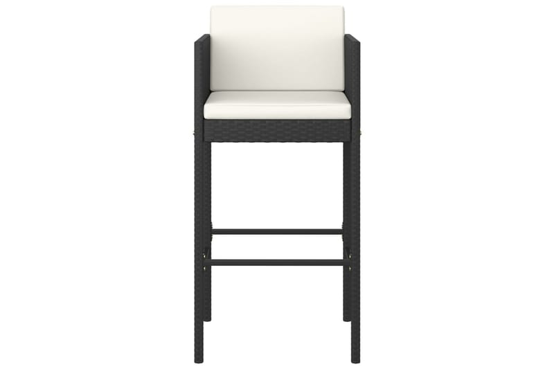 barstole 2 stk. med hynder polyrattan sort - Sort - Møbler - Stole & lænestole - Barstole