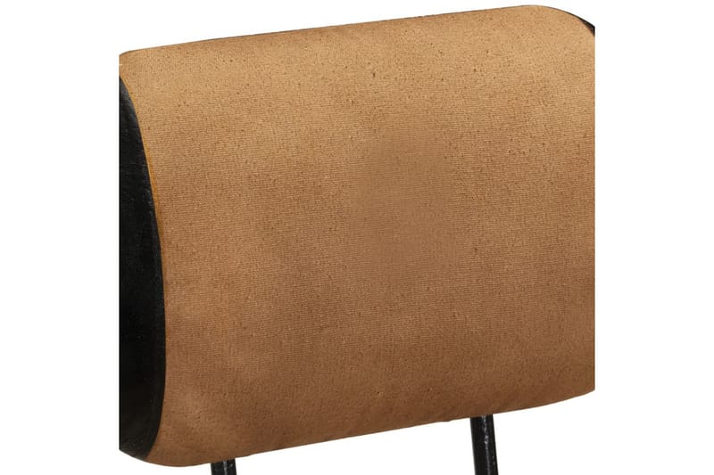 barstole 2 stk. med kanvastryk ægte gedeskind brun og sort - Brun - Barstole