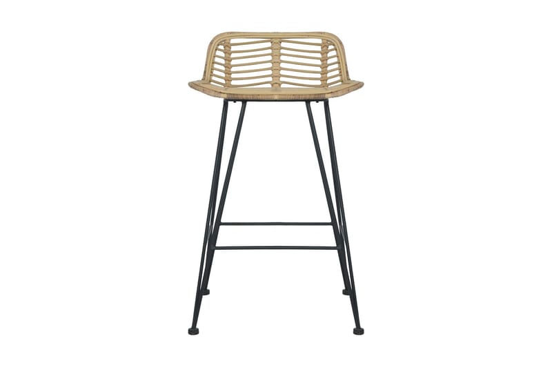 Barstole 2 stk. rattan naturfarvet - Brun - Møbler - Stole & lænestole - Barstole