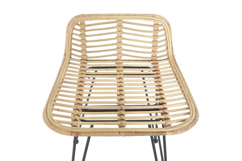 Barstole 2 stk. rattan naturfarvet - Brun - Møbler - Stole & lænestole - Barstole