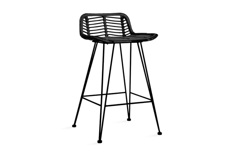 Barstole 2 stk. rattan sort - Sort - Møbler - Stole & lænestole - Barstole