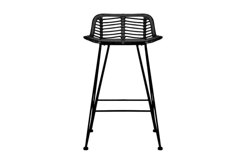 Barstole 2 stk. rattan sort - Sort - Møbler - Stole & lænestole - Barstole