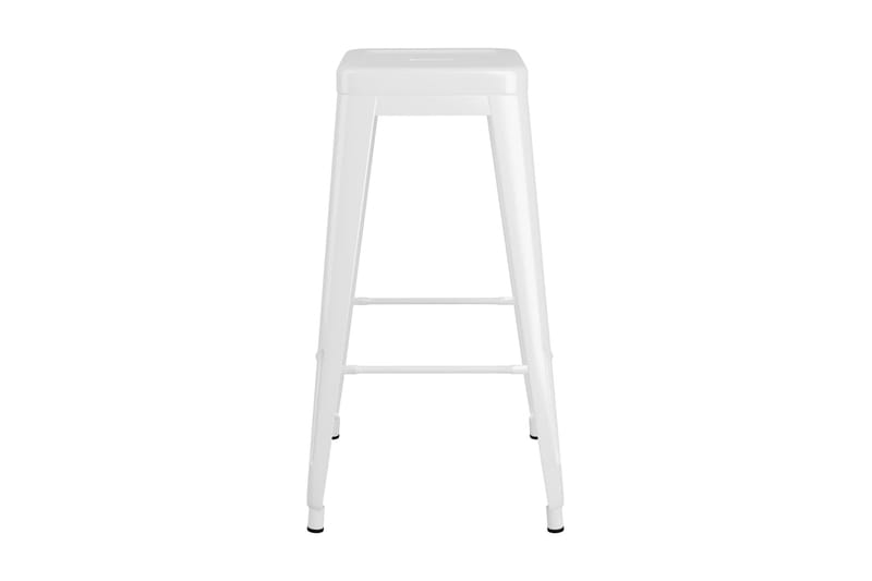 Barstole 2 Stk. Stabelbare Metal Hvid - Møbler - Stole & lænestole - Barstole