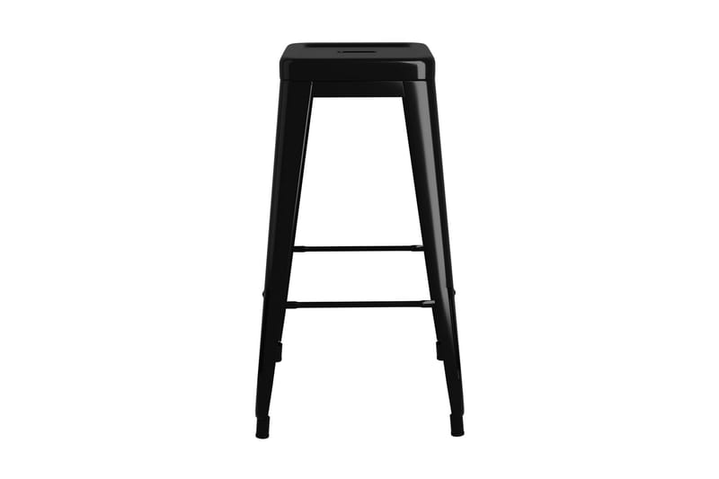 Barstole 2 Stk. Stabelbare Metal Sort - Møbler - Stole & lænestole - Barstole