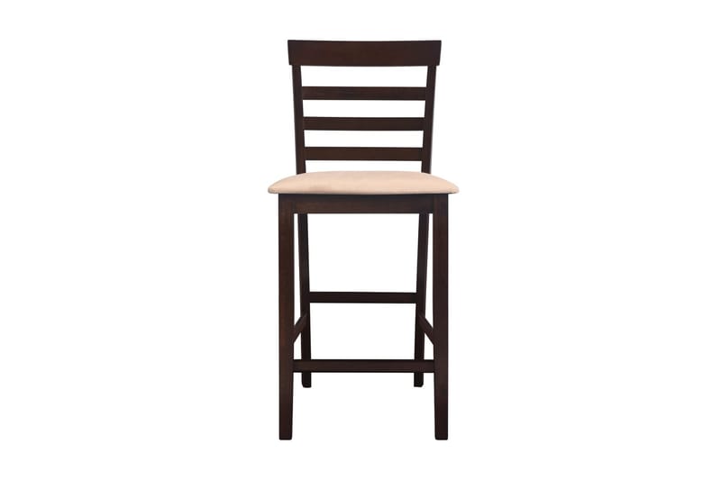 Barstole 2 Stk. Træ Brun Og Beige - Brun - Møbler - Stole & lænestole - Barstole