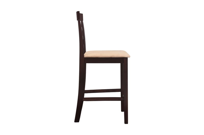 Barstole 2 Stk. Træ Brun Og Beige - Brun - Møbler - Stole & lænestole - Barstole