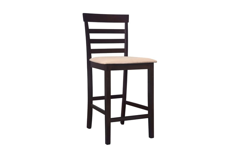 Barstole 2 Stk. Træ Brun Og Beige - Brun - Møbler - Stole & lænestole - Barstole
