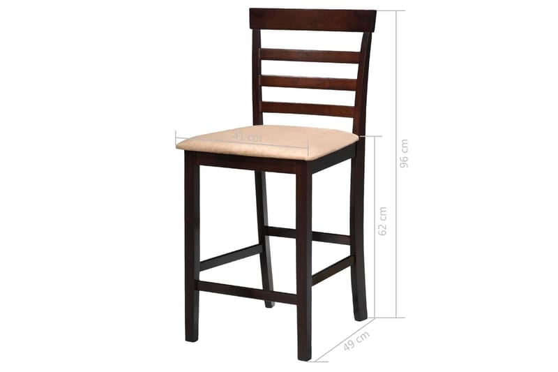 Barstole 2 Stk. Træ Brun Og Beige - Brun - Møbler - Stole & lænestole - Barstole
