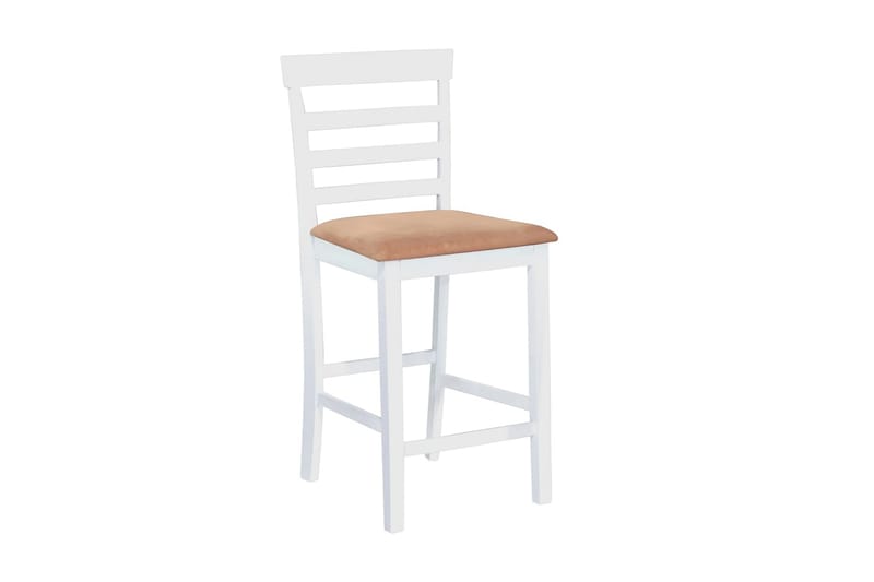 Barstole 2 Stk. Træ Hvid Og Beige - Hvid - Møbler - Stole & lænestole - Barstole
